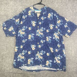 Tommy Bahama Shirt Men XXL 2X 100 Percent Silk Original Fit Floral Hawaiian